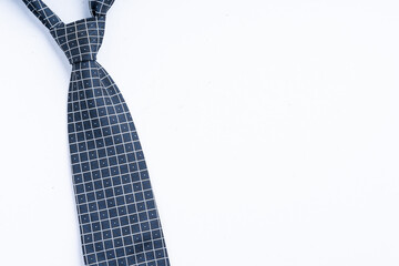 Black neck tie isolated on white