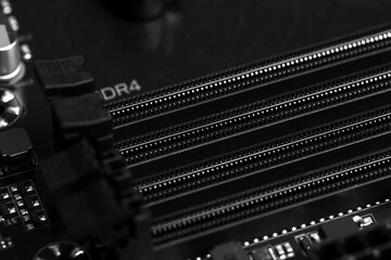 black mainboard ddr4 slots