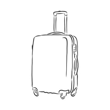 Suitcase Travel. Vector illustration, doodle style. suitcase, vector sketch illustration