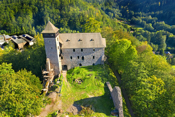 Historical castle from Litice. Bohemia, Czech republic