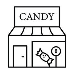 Candy shop vector icon illustration