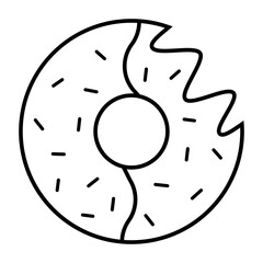 Vector icon of a donut covered with icing