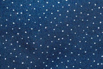 blue fabric with white dots