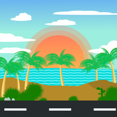Fototapeta na wymiar vacation to the beach at a time when summer vector illustration