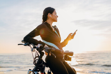 fitness woman on beach