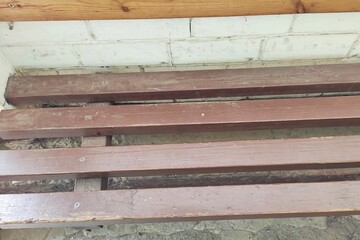 Dirty cutting bench overcast day bench seat