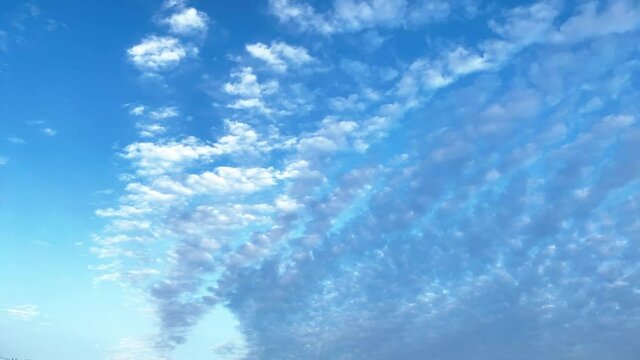 青空に広がって遠ざかる雲 高積雲 タイムラプス