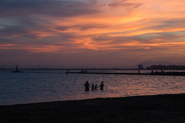 Silhouettes and sunset