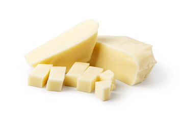 Cheese on white background