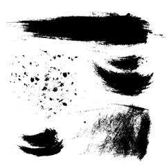 Abstract brush strokes and splashes of paint