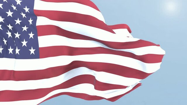 Realistic animated Flag of the United States