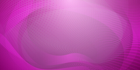 Obraz premium Abstract background made of halftone dots and curved lines in purple colors