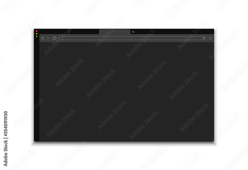Poster Web browser window dark ui template. Mockup web page window for computer.