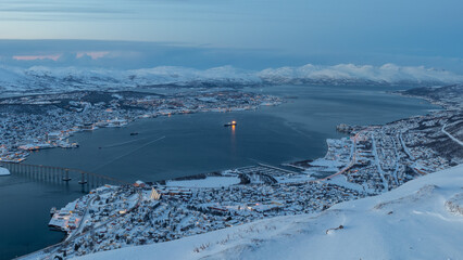 Fototapeta na wymiar Tromso City at Dusk