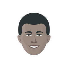 African face in modern flat style vector, simple people concept on white background for your design work, presentation, website or others.
