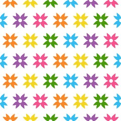 Pattern of spring and summer flowers. Bright flowers. olorful flowers on white background. Cute floral pattern decoration.