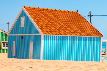 Costa de Caparica is the famous tourist destination, with the typical tiny colorful house, big sandy beaches, and the ocean waves.
