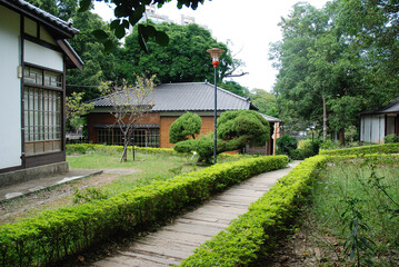 Hsinchu, Taiwan Hsinchu Park with buildings and little business architecture
