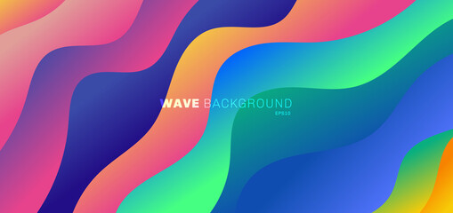 Abstract background modern vibrant gradient color  wave shape pattern design