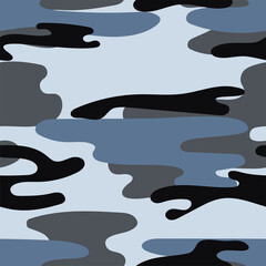 Military camouflage seamless pattern. Khaki texture. Trendy background. Abstract color vector illustration. For design wallpaper, fabric, wrapping paper.