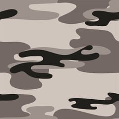 Military camouflage seamless pattern. Khaki texture. Trendy background. Abstract color vector illustration. For design wallpaper, fabric, wrapping paper.