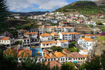 Fototapeta na wymiar Houses on slope, Camara de Lobos