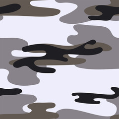 Military camouflage seamless pattern. Khaki texture. Trendy background. Abstract color vector illustration. For design wallpaper, fabric, wrapping paper.