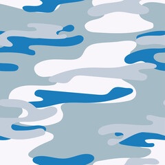 Military camouflage seamless pattern. Khaki texture. Trendy background. Abstract color vector illustration. For design wallpaper, fabric, wrapping paper.