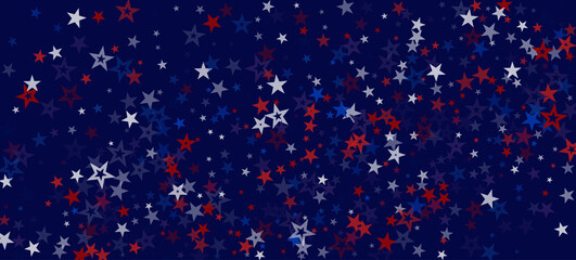 Fototapeta na wymiar National American Stars Vector Background. USA Labor Memorial President's Veteran's 11th of November 4th of July Independence Day 