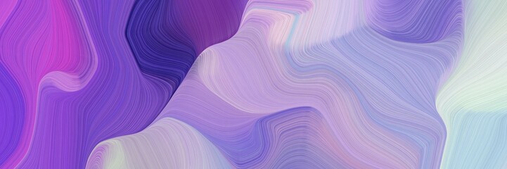 Fototapeta premium beautiful and smooth modern curvy waves background illustration with light pastel purple, moderate violet and light gray color