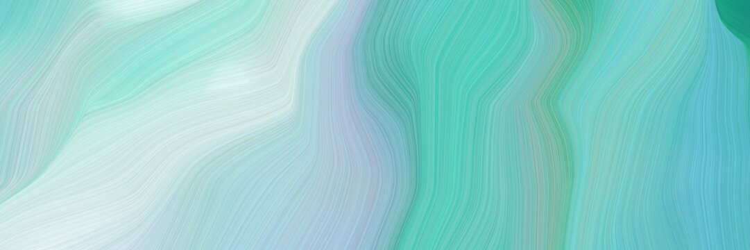 beautiful and smooth elegant graphic with waves. modern curvy waves background illustration with medium aqua marine, lavender and powder blue color © Eigens