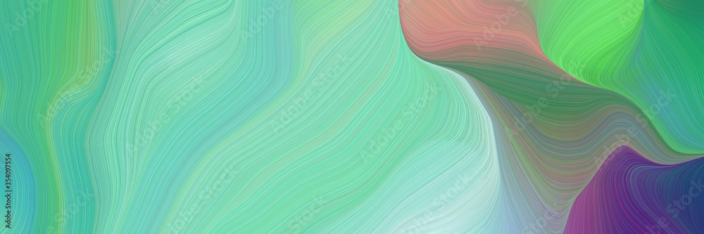 Poster beautiful and smooth dynamic elegant graphic. abstract waves design with medium aqua marine, dark sl