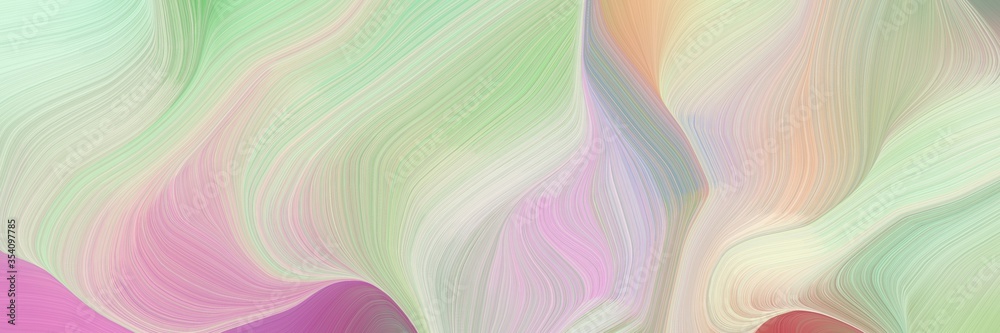 Poster beautiful and smooth landscape orientation graphic with waves. modern waves background design with pastel gray, mulberry  and pastel violet color