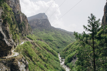 Mountain road on a steep slope
mountain trip