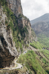 Mountain road on a steep slope
mountain trip