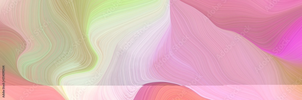 Poster beautiful and smooth elegant curvy swirl waves background design with pastel violet, tea green and p