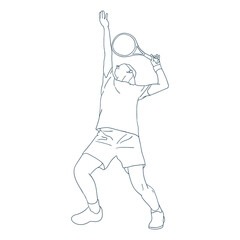 man playing tennis outline sport vector illustration