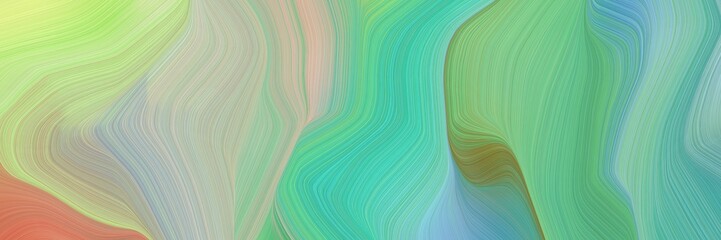 beautiful and smooth elegant graphic with waves. contemporary waves illustration with dark sea green, medium aqua marine and tan color