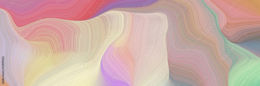 Aufkleber beautiful and smooth modern soft swirl waves background design with tan, pale violet red and tea gre