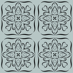 seamless pattern with floral elements tile design template and wall art 