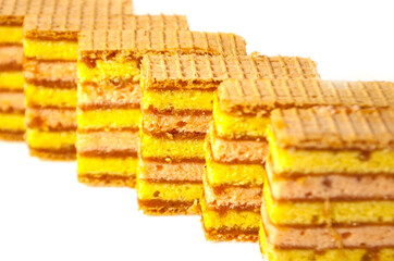 Napoleon cookies isolated on a white background. Food and drink concept.