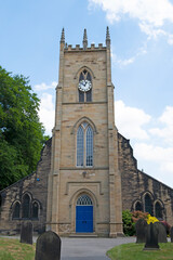 Fototapeta na wymiar The entrance to St Margaret's Church, in Swinton, Rotherham, South Yorkshire, England.