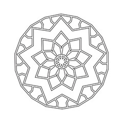 Floral Straight Lined Mandala. Trendy Tattoo Template. Coloring Pages.