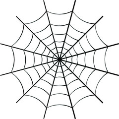 Obraz premium Spider web on white background. Black and white color. Stock vector illustration on white isolated background.