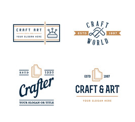 Vector Logo Design. Handmade, DIY, Craft, Tailoring and Knitting.