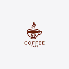 Vector illustration of hot coffee cup icon, logo design - Vector