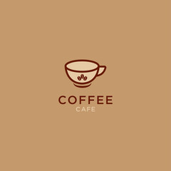 Vector illustration of hot coffee cup icon, logo design - Vector