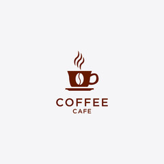 Vector illustration of hot coffee cup icon, logo design - Vector