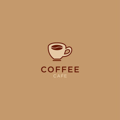 Vector illustration of hot coffee cup icon, logo design - Vector