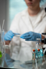 Fototapeta premium male lab technician conducts laboratory work